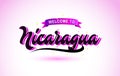 Nicaragua Welcome to Creative Text Handwritten Font with Purple Pink Colors Design