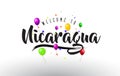 Nicaragua Welcome to Text with Colorful Balloons and Stars Design