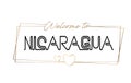 Nicaragua Welcome to text Neon lettering typography. Word for logotype, badge, icon, postcard, logo, banner Vector Illustration