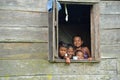 Nicaraguan children in window