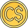 Nicaraguan cÃÂ³rdoba coin icon, currency of Nicaragua