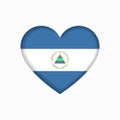 Nicaraguan flag heart-shaped sign. Vector illustration.