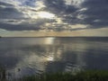 Nicaraguan lake panoramic view from Moyogalpa pier.