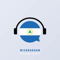 Nicaraguan language course banner. Distance education. Vector EPS 10. Isolated on background