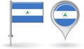 Nicaraguan pin icon and map pointer flag. Vector