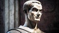 Niccolo Machiavelli, historical figure of man, stone monument. AI generated.