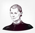 Niccolo Machiavelli vector sketch illustration isolated