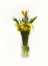 Easter bouquet, spring flowers tulips, narcissi and willow buds