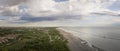 Nice aerial shot of sandy beach and adriatic sea at morning Royalty Free Stock Photo