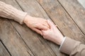 Nice aged couple holding each others hand Royalty Free Stock Photo