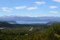 Nice amazing view of Bariloche, Argentina. Landscape mountains and  Lake Nahuel Huapi Royalty Free Stock Photo