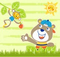 Nice animals cartoon in jungle