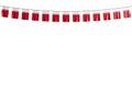 Nice many Bahrain flags or banners hangs on rope isolated on white - any feast flag 3d illustration