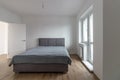 nice apartment refitted, bedroom with a double bed Royalty Free Stock Photo