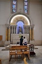 Sanctuaire du Sacre Coeur, two young people visiting the church that was build around 1899 Royalty Free Stock Photo