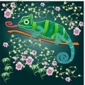 That is the nice art work of chameleon which is looking so attractive Royalty Free Stock Photo