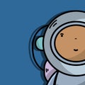 Nice astronaut with equipment to kawaii avatar