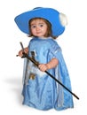 Nice baby in blue musketeer costume