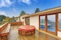 Nice back deck with a view. Royalty Free Stock Photo