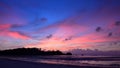 Nice beach and sunset sky in Payam island