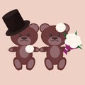 Nice bears bridegroom and bride