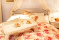 Nice bed in a hotel number Royalty Free Stock Photo