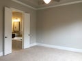 Nice bedroom and bathroom in new house Royalty Free Stock Photo
