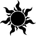 A nice black symbol of sun suitable for icons ,logo and brands