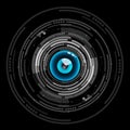 Nice blue eyeball digital technology icon Royalty Free Stock Photo