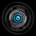 Nice blue eyeball digital technology vector icon