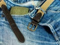 Nice blue jeans in vintage style Royalty Free Stock Photo