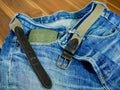 Nice blue jeans in vintage style Royalty Free Stock Photo