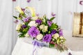 Nice bouquet. Purple and white flowers