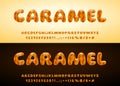 Nice brown candy caramel font set