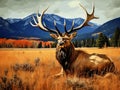 Nice Bull Elk in Wallow Royalty Free Stock Photo