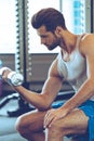 Nice burn in bicep. Royalty Free Stock Photo