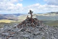 Nice cairn on Skiddaw Lesser man Royalty Free Stock Photo