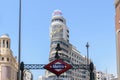 Nice Callao Metro Station With Background The Capitol Building On Gran Via In Madrid. June 15, 2019. Madrid. Spain. Travel Tourism Royalty Free Stock Photo