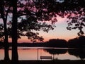 A Lonely Bench with a Beautiful Sunset Royalty Free Stock Photo