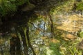 Nice calm water reflection of trees and sky on Belelle river Royalty Free Stock Photo