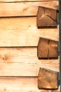 Nice carpentry joints with massive cedar wooden beams Royalty Free Stock Photo