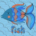 Nice cartoon fishes set. Vector image. Royalty Free Stock Photo