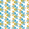 Nice cartoon fishes set. Vector seamless pattern. Royalty Free Stock Photo