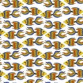 Nice cartoon fishes set. Vector seamless pattern. Royalty Free Stock Photo