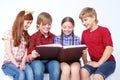 Nice children reading book Royalty Free Stock Photo