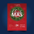 nice christmas party poster with red design vector illustration Royalty Free Stock Photo