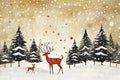 nice Christmas postcard painted minimalistic art style in watercolor 2