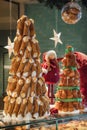 Nice christmas tree made vith sicilian cannoli Royalty Free Stock Photo