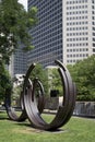 Beautiful City garden and skyscrapers in ST Louis City MO USA