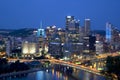 Nice city Pittsburgh at  night PA USA Royalty Free Stock Photo